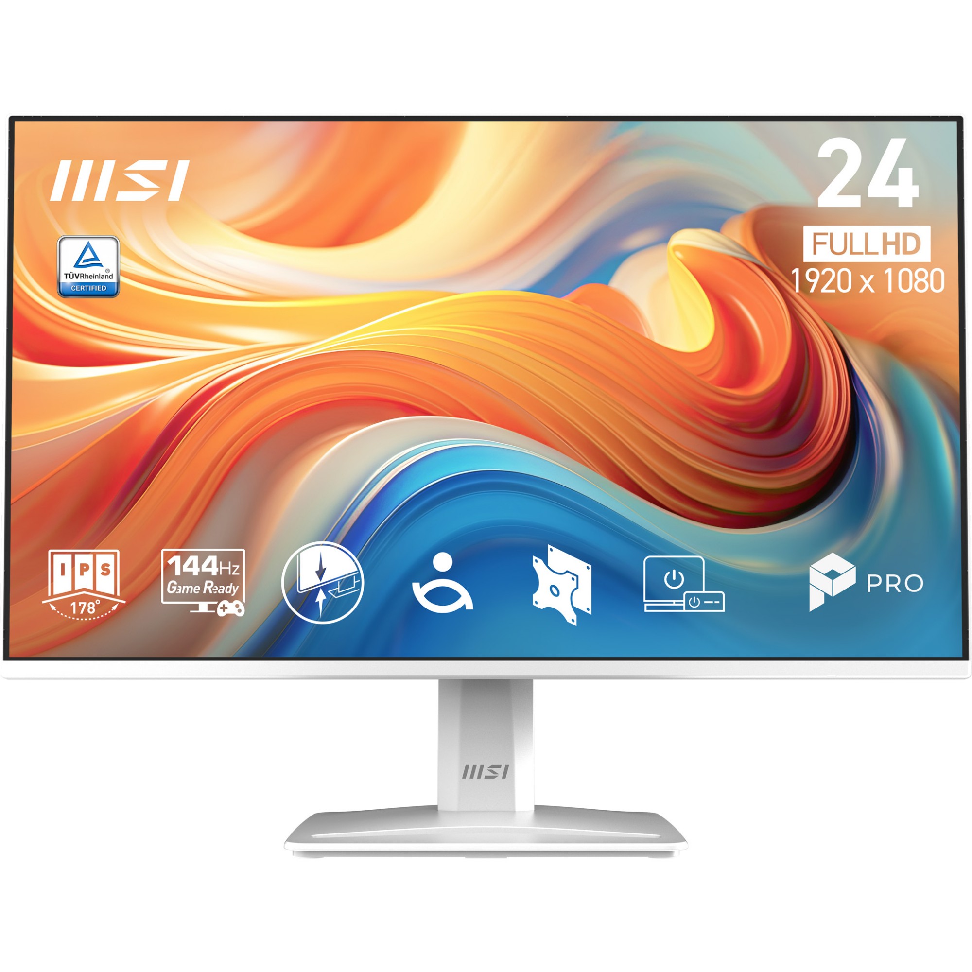 MSI Pro MP243W E14 computer monitor 60.5 cm (23.8") 1920 x 1080 pixels Full HD LCD White