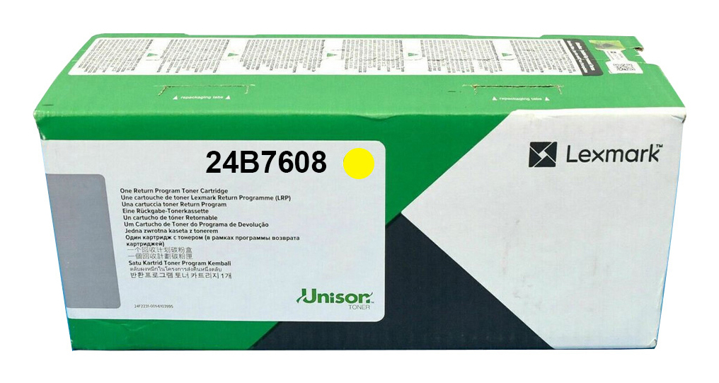 Lexmark Yellow 24B7608 Toner Return Program. 12K Pages Iso/Iec 19752 F