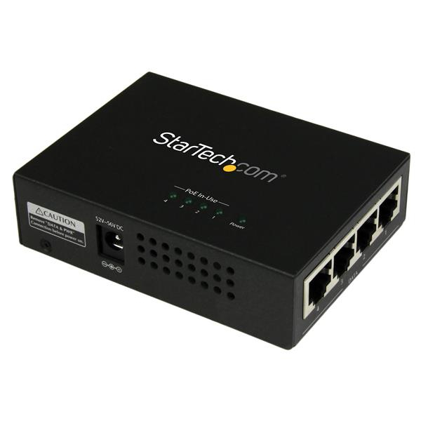 Image of StarTech.com 4-Port Gigabit Midspan - PoE+ Injector - 802.3at/af