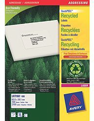Avery Laser Label Recycled 21 Per Sheet Wht (Pack of 2100) LR7160-100