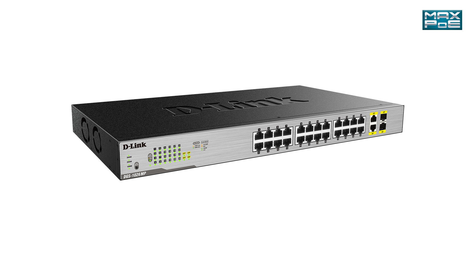 D-Link DGS-1026MP network switch Unmanaged Gigabit Ethernet (10/100/1000) Black, Gray Power over Ethernet (PoE)