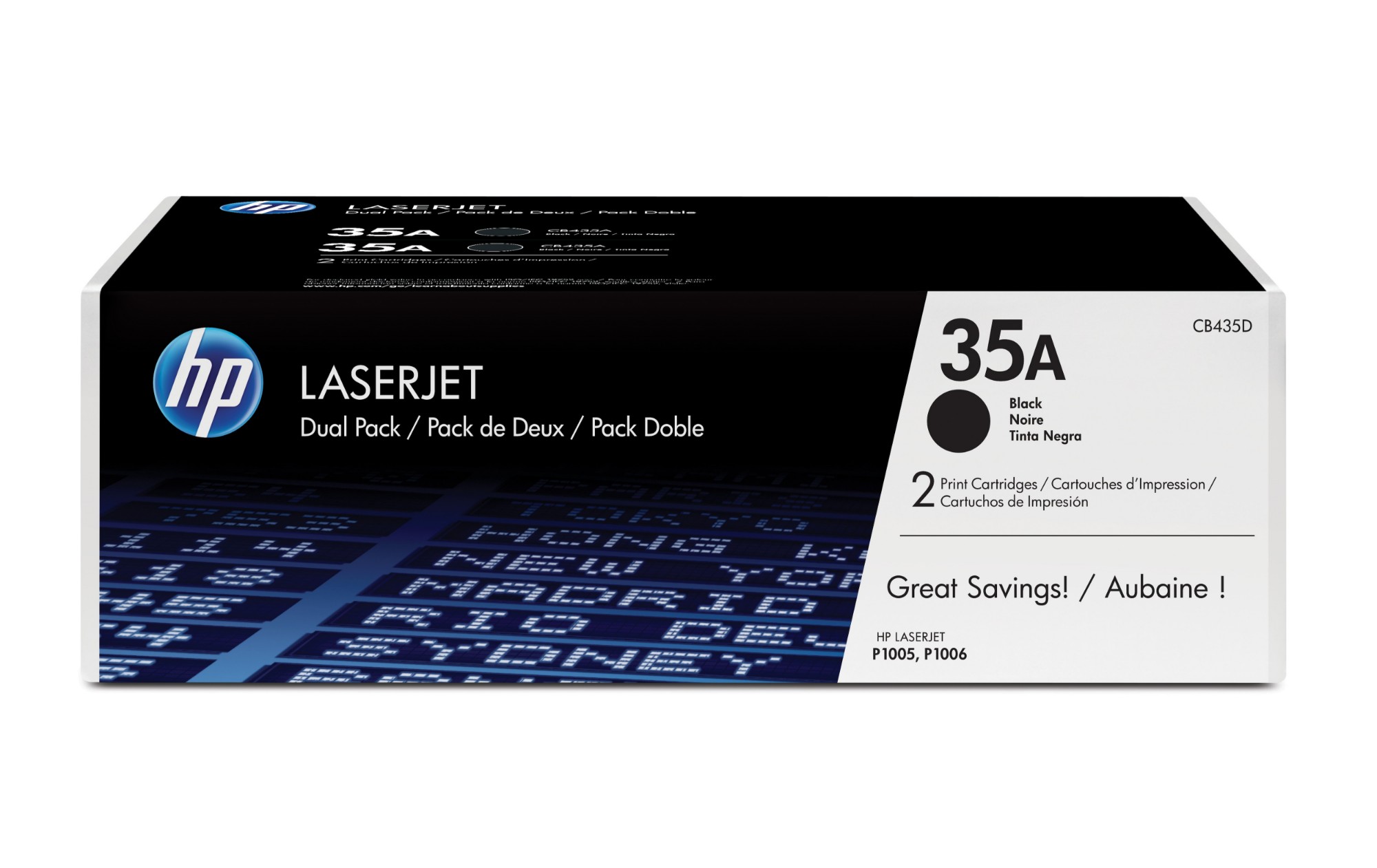 HP 35A LaserJet Toner Cartridges Twin Pack Black CB435AD