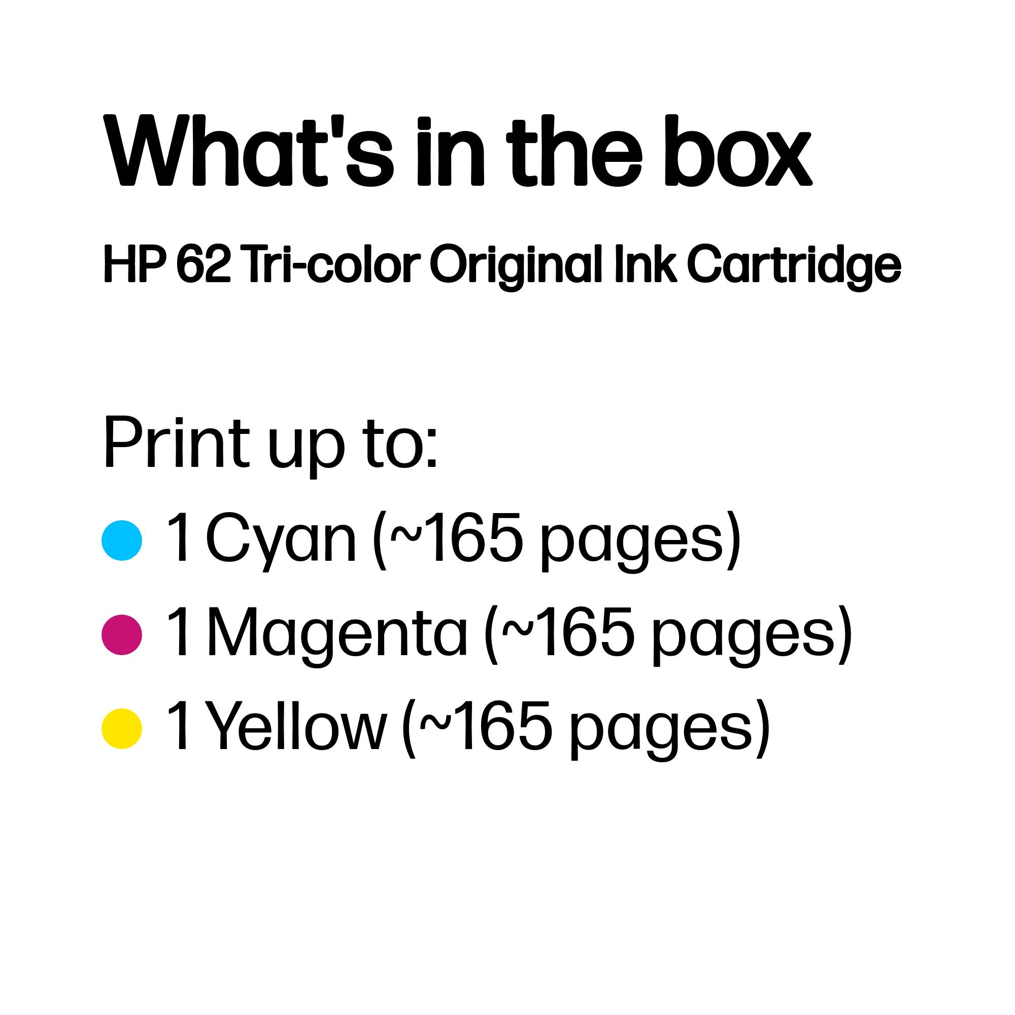 HP C2P06AE/62 Printhead cartridge color, 165 pages ISO/IEC 24711 4,5ml for HP Envy 5640/OJ 250 mobile