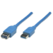 Manhattan 322447 USB cable USB 3.2 Gen 1 (3.1 Gen 1) 118.1" (3 m) USB A Blue