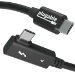 Plugable Technologies Thunderbolt 4 Cable Right Angle 40Gbps with 240W EPR Charging, 8K Display, Intel Certified 2.6 Feet (80CM) Compatible with USB4, Thunderbolt 3, USB C, iPad, MacBook, Windows (TBT4-240W-80CMR)
