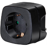 BRENNEN EU Product - stuhl travel adapter EU to India grounded pet protection - Black