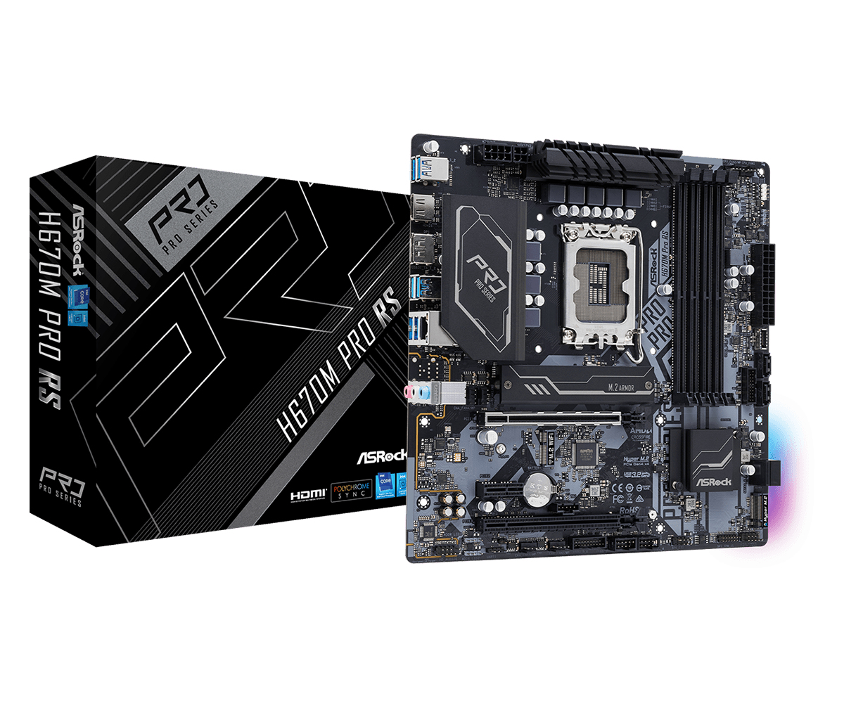 Image of Asrock H670M Pro RS Intel H670 LGA 1700 micro ATX