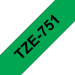 Brother TZE-751 etiquetadora Preto sobre verde