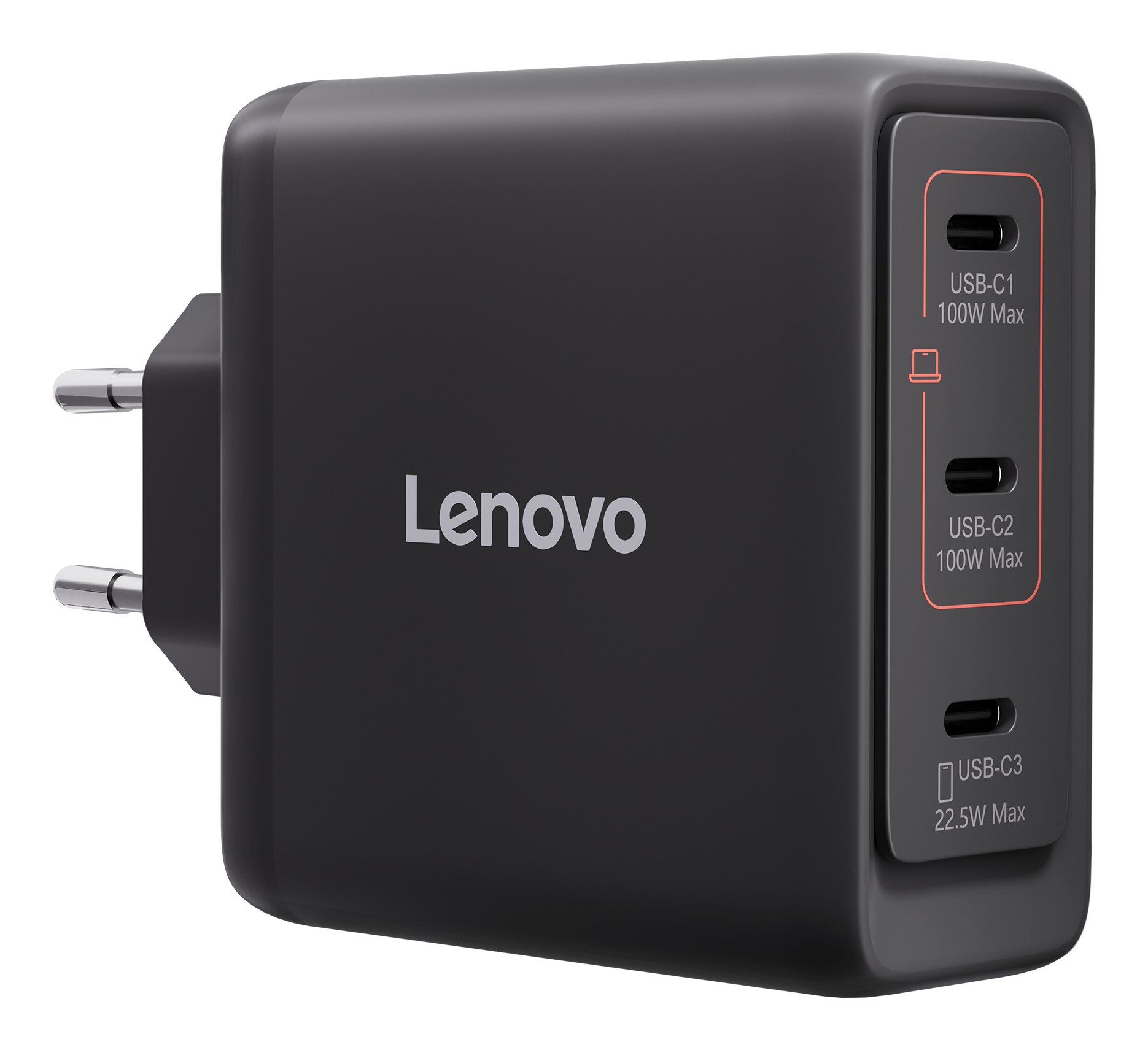 EU Product - 100w Mulit-Port USB-C GaN Charger Black EU thumbnail