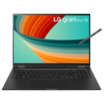 LG Gram 16T90R-K.AA78A1 laptop Hybrid (2-in-1) 40.6 cm (16") Touchscreen WQXGA Intel® Core™ i7 i7-1360P 16 GB LPDDR5-SDRAM 1 TB SSD Wi-Fi 6E (802.11ax) Windows 11 Home Black