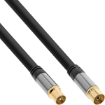 InLine Premium Antenna cable, 4x shielded, >110dB, black, 10m