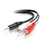 C2G 6in 3.5mm Stereo M / RCA M Y-Cable audio cable 5.91" (0.15 m) 2 x RCA Black