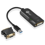 Siig JU-DV0112-S3 video cable adapter 0.2 m USB Type-A DVI-I + VGA (D-Sub) Black