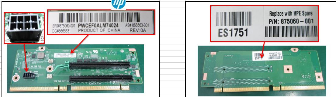 HPE 875060-001 rack accessory Riser kit