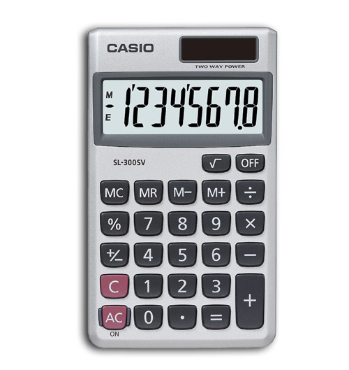 Casio SL-300SV calculator Pocket Basic Silver