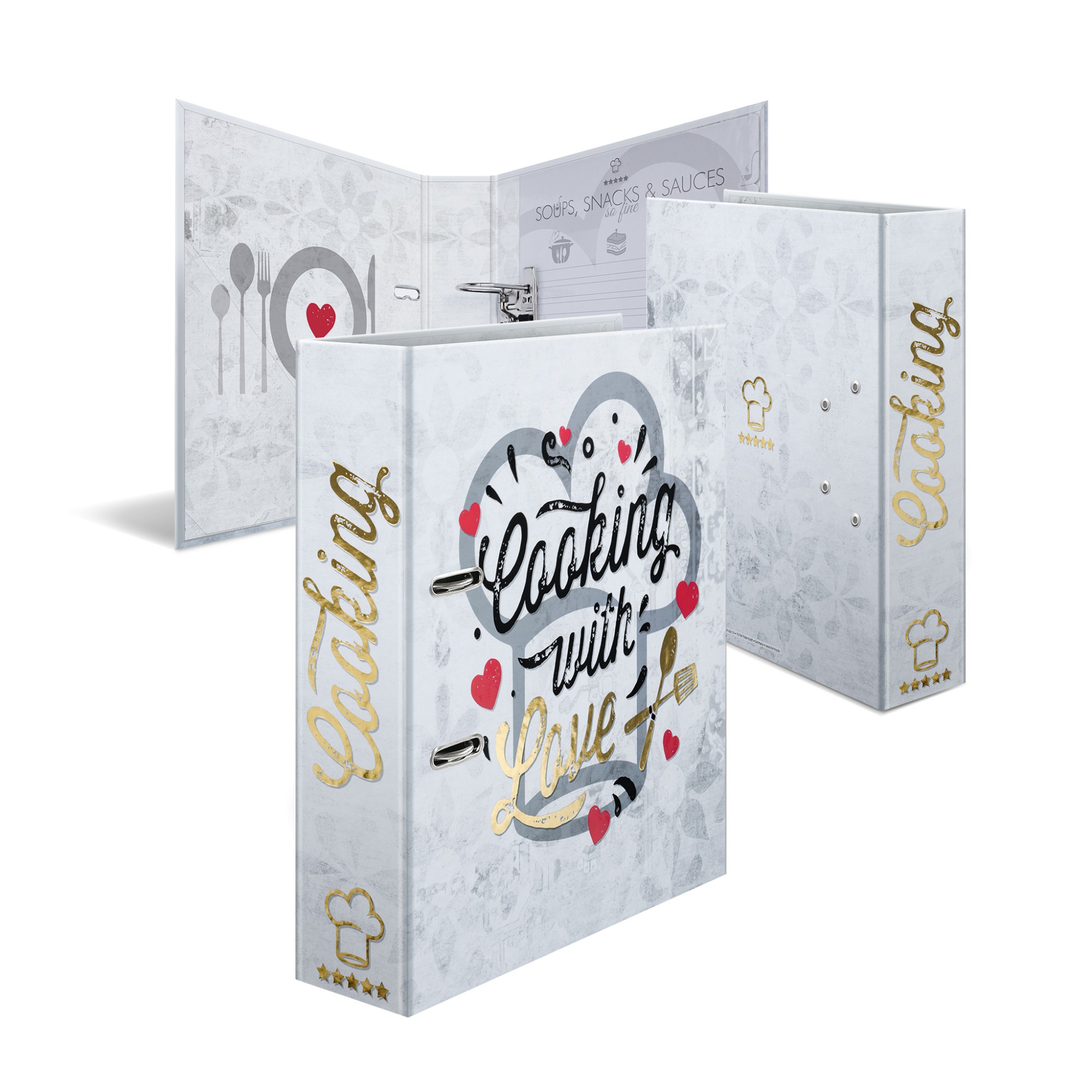 HERMA 19669 ring binder A4 Gold, Red, White