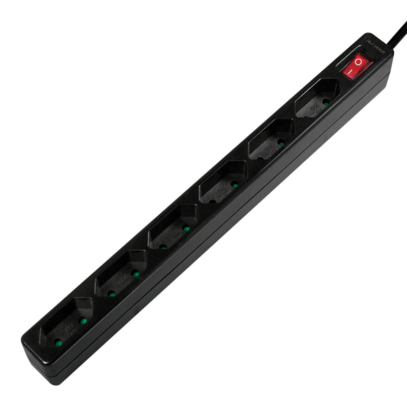 Image of LogiLink LPS232B power extension 1.5 m 6 AC outlet(s) Indoor Black