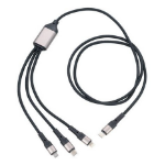 TROIKA DREIZACK PRO USB-kabel 1,2 m USB C USB C/Micro USB-A/Lightning Zwart, Grijs