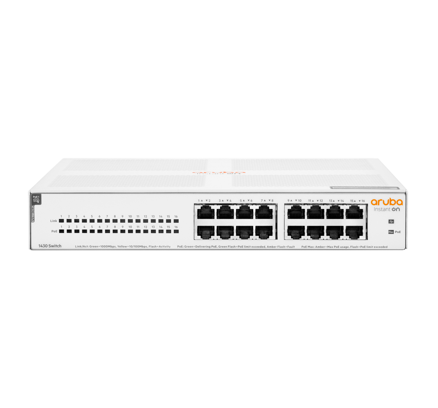 Image of Aruba Instant On 1430 16G Class4 PoE 124W Unmanaged L2 Gigabit...