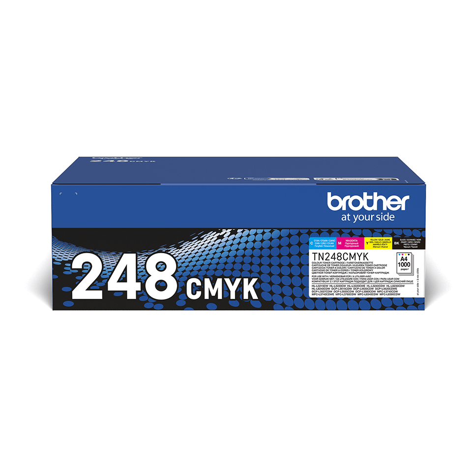 Image of Brother TN-248CMYK Toner MultiPack Bk,C,M,Y, 4x1K pages ISO/IEC...