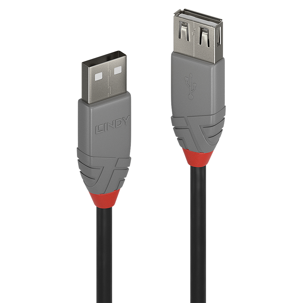 Image of Lindy 0,2m USB 2.0 Type A Extension Cable, Anthra Line