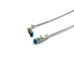 Equip Cat.6A S/FTP Patch Cable, Angled to Straight plug, 1.0m, White