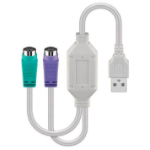 Microconnect USBA2XPS2 PS/2 cable 0.3 m 2x 6-p Mini-DIN USB A White