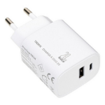 TROIKA CHA20/WH oplader voor mobiele apparatuur Smartphone, Tablet Wit AC Snel opladen Binnen