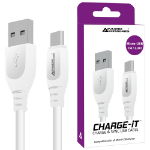 Advanced Accessories CHARGE-iT MicroUSB-Cable - 1 Metre-White