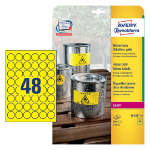 Avery L6128-20 self-adhesive label Circle Permanent Yellow 20 pc(s)
