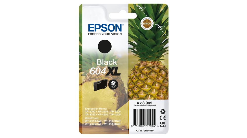 Image of Epson C13T10H14010/604XL Ink cartridge black high-capacity, 500...