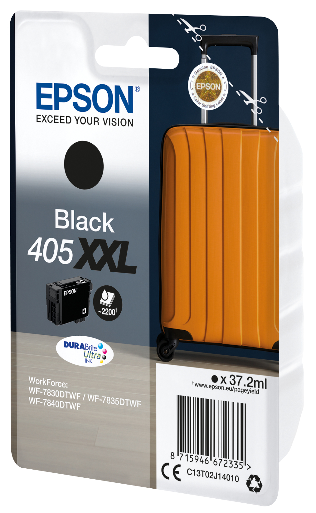 Epson C13T02J14010/405XXL Ink cartridge black extra High-Capacity, 2.2K pages 37.2ml for Epson WF-7830