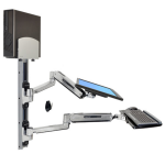 Ergotron 45-358-026 flat panel bureau steun 106,7 cm (42") Zilver Muur
