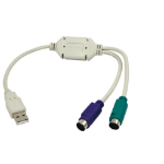LogiLink Adapter USB - 2x PS/2 PS/2-kabel 0,2 m 2x 6-p Mini-DIN USB A Grijs