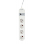 Gembird TSL-PS-F4U-01-W Smart power strip 4 AC outlet(s) Type F 1.5 m 3 3680 W White