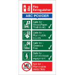 SECO by Stewart Superior SECO Fire Fighting Equipment Safety Sign Fire Extinguisher ABC Powder Self Adhesive Vinyl 100 x 200mm - FF092SAV100X200