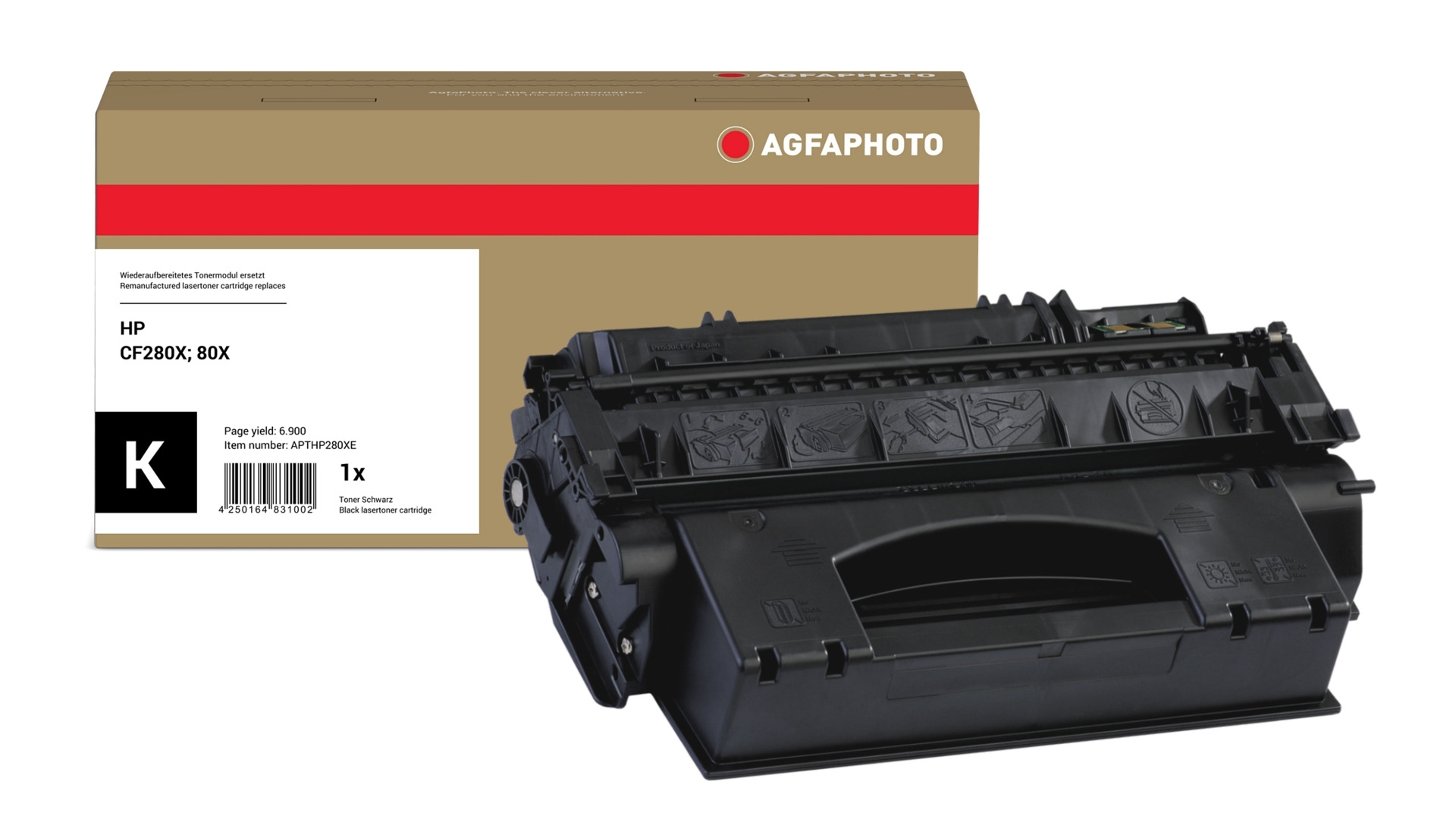 AgfaPhoto Compatible Toner Cartridge. Black. Replacement for HP CF280X