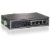 LevelOne 4-Port PoE w/ 1-Port SC Fiber Industrial Fast Ethernet Switch No administrado Energía sobre Ethernet (PoE) Negro