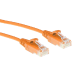 ACT Oranje 0,15 meter LSZH U/UTP CAT6 datacenter slimline patchkabel snagless met RJ45 connectoren