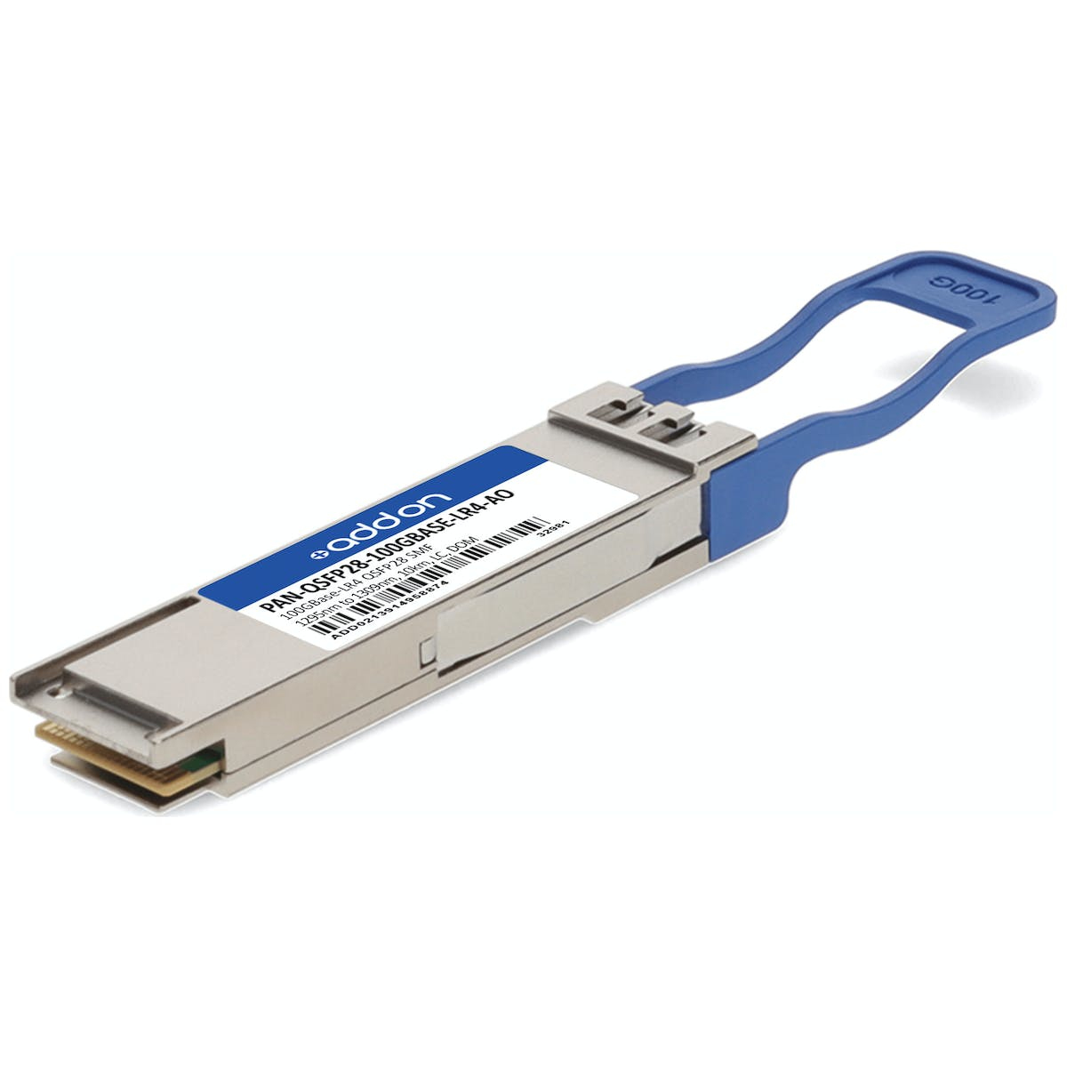 AddOn Networks PANQSFP28100GBASELR4 Compatible 100G QSFP28 10 km TAA Compliant Transceiver AddOn Networks PANQSFP28100GBASELR4 Compatible 100G QSFP28 10 km TAA Compliant Transceiver