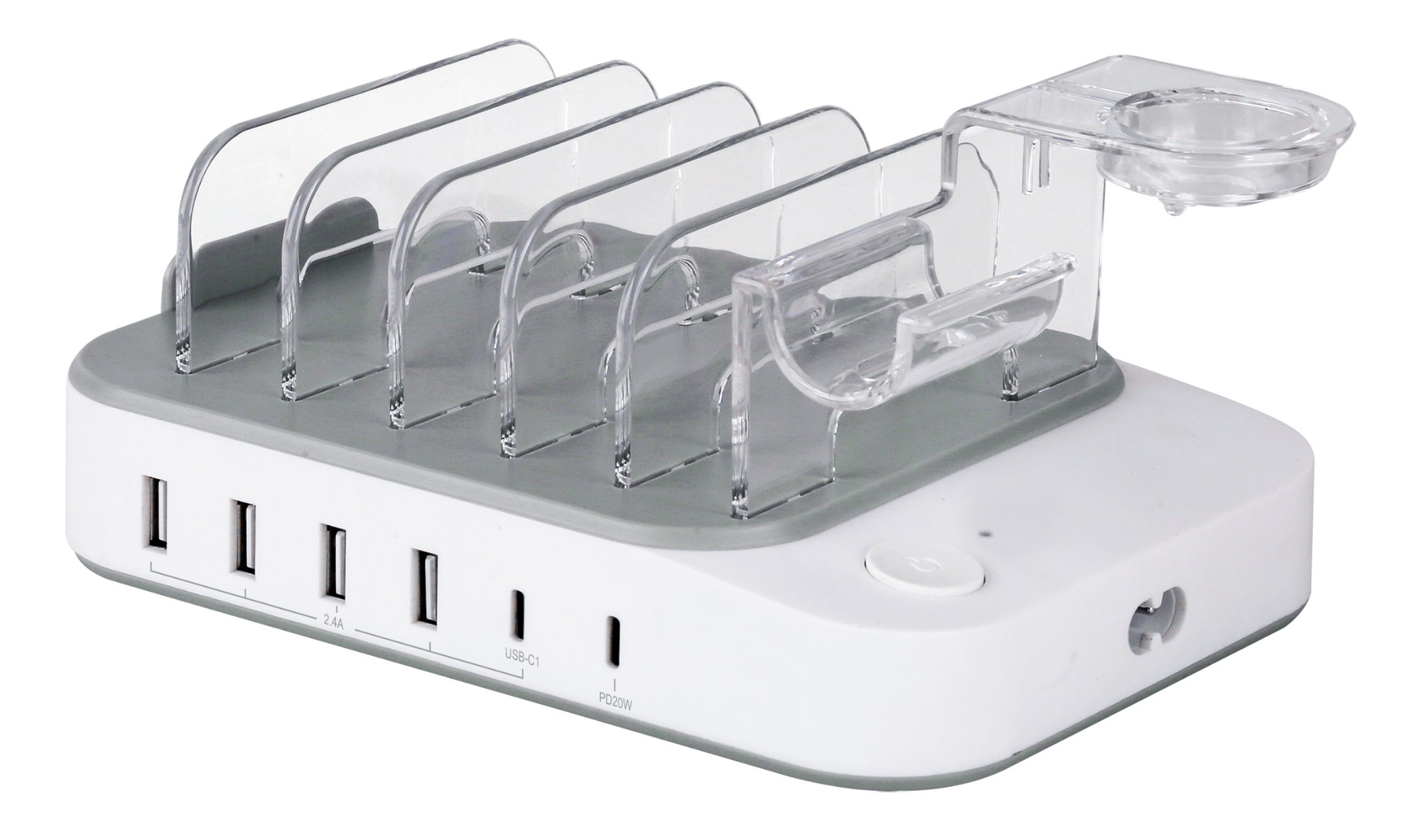 EU Product - USB charging station, 4xUSB-A, 2xUSB-C, 50W - White thumbnail