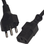 Cablenet 2m Swiss Plug - IEC C13 Black PVC 1.0mm Power Leads