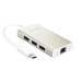 j5create JCH471 USB-C™ Gigabit Ethernet & Hub Multi Adapter, Metallic Champagne