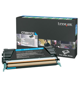 Lexmark C736H1CG Toner-kit cyan return program, 10K pages ISO/IEC 19798 for Lexmark C 736