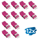 LogiLink Fiber Adapter LC Duplex, 12 pieces, without flange, violet