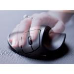 Hippus A Hippus product- the HandShoe LightClick is a black ergonomic mouse supporting hand position which can help prevent the onset or reduce the pains caused by upper-limb disorders such as RSI and Carpel tunnel syndrome. Available in both left and rig