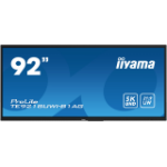 iiyama TE9218UWI-B1AG Signage Display Digital signage flat panel 2.32 m (91.5") LED Wi-Fi 500 cd/m² 5K Ultra HD Black Touchscreen Built-in processor Android 16/7