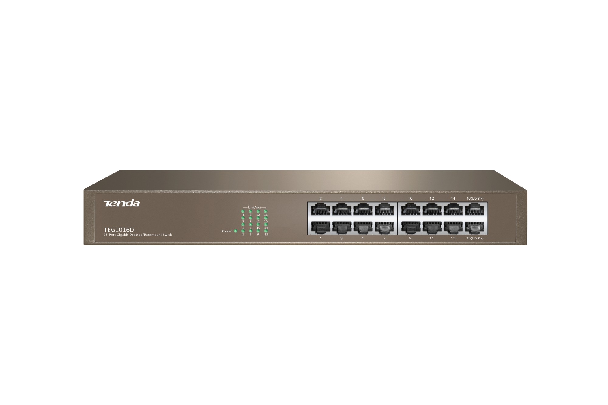 Tenda 16-port Gigabit Ethernet Switch Unmanaged Blue