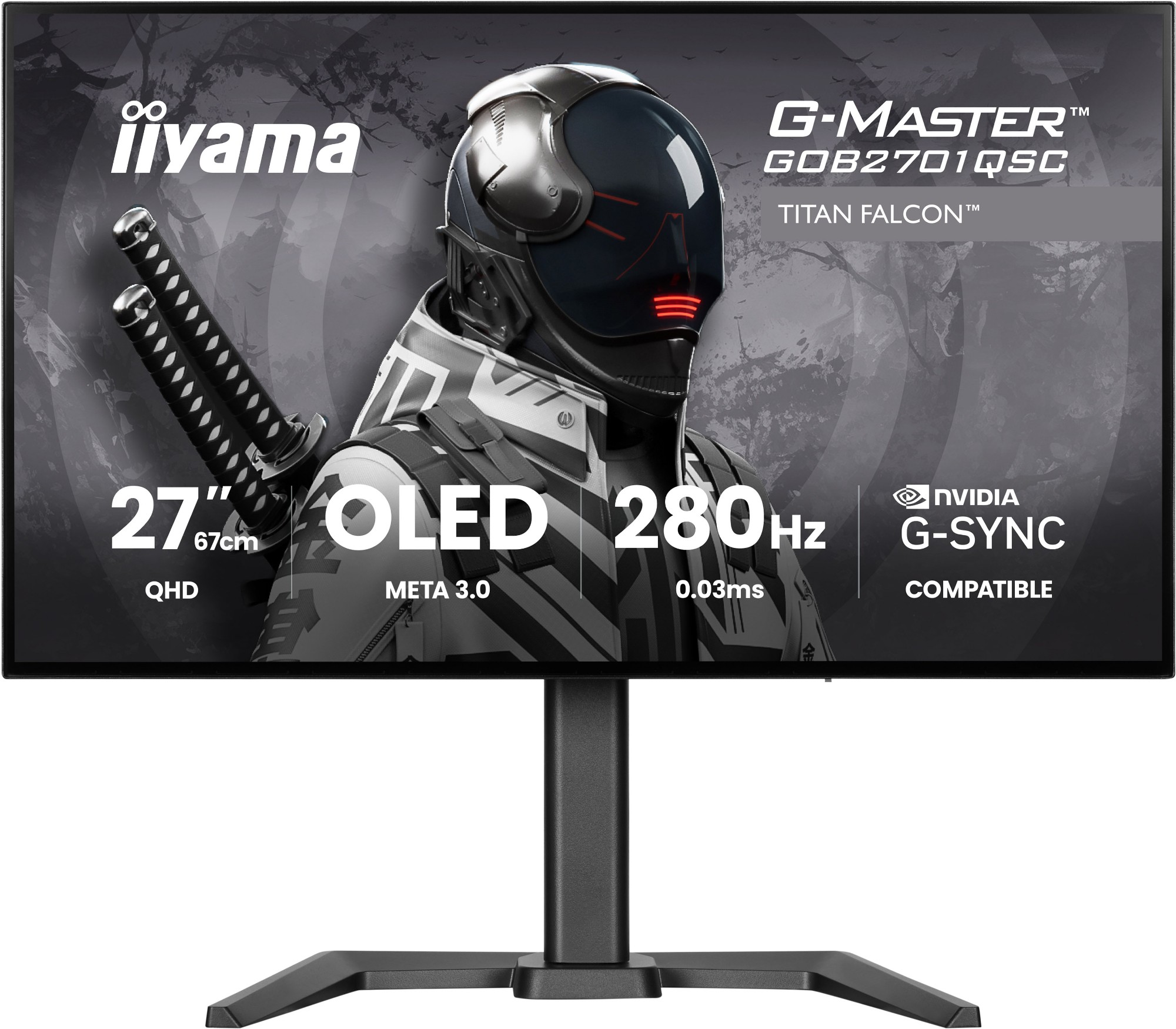 iiyama G-MASTER GOB2701QSC-B1 computer monitor 68.6 cm (27") 2560 x 1440 pixels 2K Ultra HD OLED Black