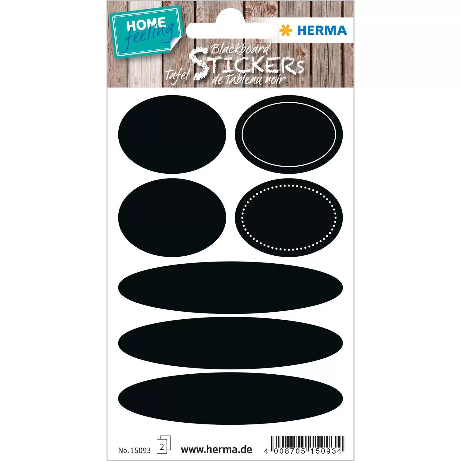 Image of HERMA 15093 self-adhesive label Oval Permanent Black 14 pc(s)